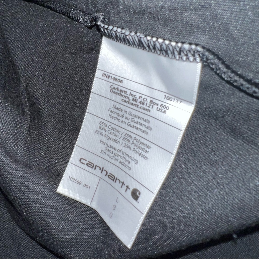 Carhartt Relaxed Fit Black Polo Shirt. Size L - Picture 7 of 8